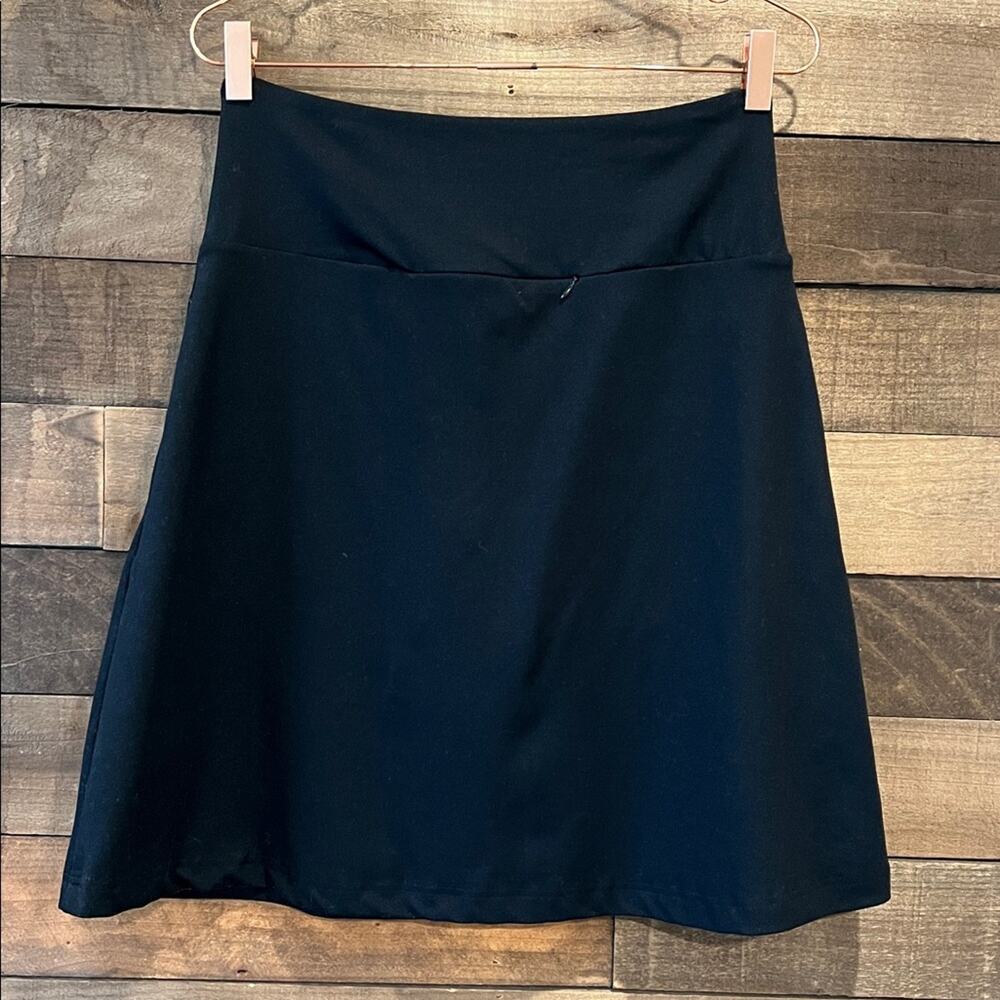 Betabrand Women's Ponte Mini Skort Shorts Attached in Black - Picture 5 of 9